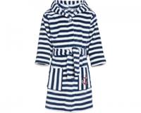 Playshoes badjas Streep Blauw Wit-110-116 - thumbnail