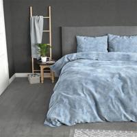 Sleeptime Flanel Washed Cotton Blauw 200 x 200/220 cm - thumbnail