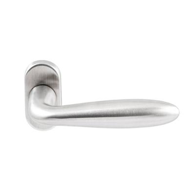 Hardbrass Deurkruk Istanbul op ovaal rozet - RVS Hardbrass Deurkruk Istanbul op ovaal rozet - RVS