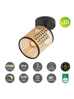 Home sweet home LED opbouwspot Ratan - naturel/zwart - thumbnail