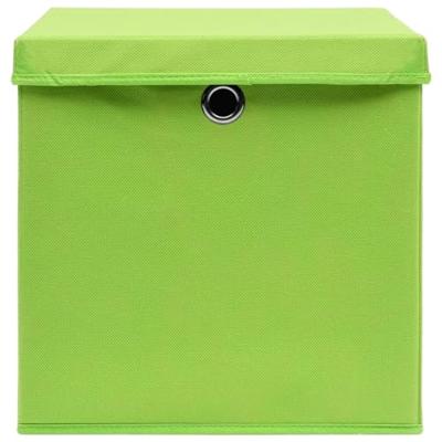 Opbergboxen met deksel 10 st 28x28x28 cm groen