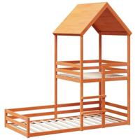 Kinderbed met huisje massief grenenhout wasbruin 80x200 cm - thumbnail