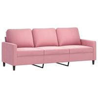 3-delige Loungeset met kussens fluweel roze - thumbnail