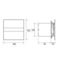 Badkamer Ventilator Cata E-150 GT Axial Timer 150 mm 21W Wit - thumbnail