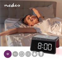 Nedis WCACQ30BK Wekker Met Draadloze Lader Qi Gecertificeerd 5 / 7.5 / 10 / 15 W Usb-a Male Nachtlamp 2 Alarmtijden Snoozefunctie - thumbnail