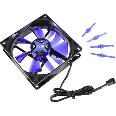 NoiseBlocker BlackSilent XE2 PC-ventilator Zwart, Blauw (transparant) (b x h x d) 92 x 92 x 25 mm