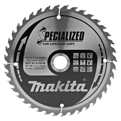 Makita Accessoires Cirkelzaagblad hout 165x20x1,6 40T 18g - B-09248 Makita Accessoires Cirkelzaagblad hout 165x20x1,6 40T 18g - B-09248