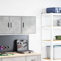 Garage wandkast betongrijs bewerkt hout - thumbnail