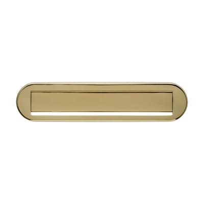 Intersteel Brievenbus met Klep/regenrand PVD Messingkleur Ovaal 340x80mm