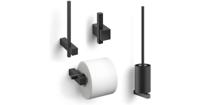 ZACK Carvo 4-in-1 set toiletaccessoires rond zwart - thumbnail