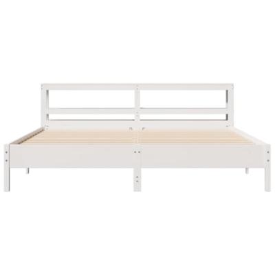 Bedframe zonder matras massief grenenhout wit 200x200 cm