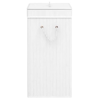 VidaXL Wasmand met 2 vakken 72 l bamboe wit