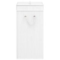 VidaXL Wasmand met 2 vakken 72 l bamboe wit - thumbnail