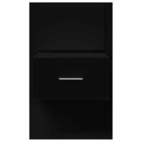 Nachtkastje met LED's wandgemonteerd zwart - thumbnail