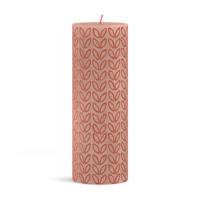 Bolsius Rustieke Stompkaars 19x6,8 cm Misty Pink met Print - thumbnail