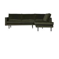 WOOOD Rodeo hoekbank rechts velvet Donkergroen - thumbnail