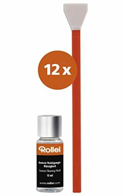 Rollei Sensorreinigingsset - voor camera's met APS-C-sensor voor professionele natte of droge reiniging - 12 sensorborstels met reinigingsvloeistof