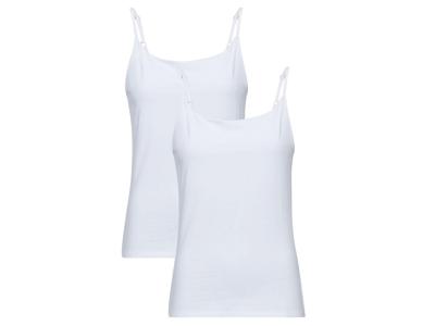 MEXX Dames spaghettibandjeshemd, 2 stuks, getailleerd gesneden (XL, Wit)