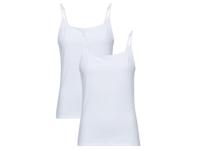 MEXX Dames spaghettibandjeshemd, 2 stuks, getailleerd gesneden (XL, Wit) - thumbnail