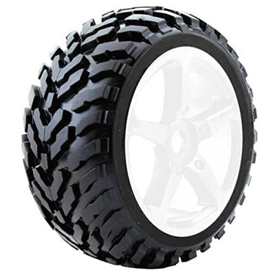 Fastrax Arrow banden op witte velgen (0 offset) - 1/8 Truggy