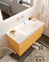 Mondiaz Vica 100cm badmeubel ocher 2 lades wastafel Cloud midden zonder kraangat - thumbnail