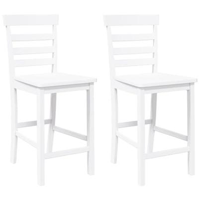 Barkrukken 2 st massief hout rubber wit Barkrukken 2 st massief hout rubber wit