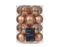 Decoris kerstballen glas 20st roze 6cm - thumbnail