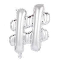 Folieballon Hashtag Zilver 41cm - thumbnail