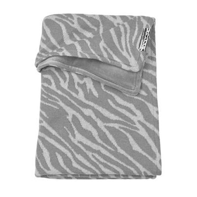 Meyco wiegdeken velvet Zebra 75x100 cm grijs