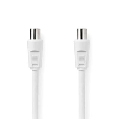 Nedis Coaxkabel | IEC (Coax) Male | IEC (Coax) Female | Vernikkeld | 90 dB | 75 Ohm | Dubbel Afgeschermd | 1.50 m | Rond | PVC | Wit | Doos -