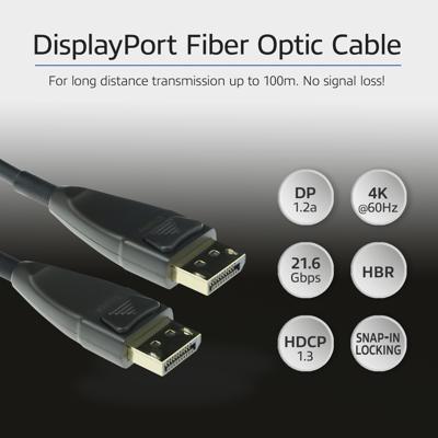 ACT AK4031 Hybride DisplayPort Active Optical Cable (AOC) | DisplayPort male/DisplayPort male | 15 meter