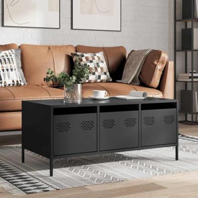Salontafel 101,5x50x43,5 cm koudgewalst staal zwart
