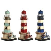 Decoratieve figuren Home ESPRIT Blauw Rood Crème Hemelsblauw 13 x 13 x 32 cm (3 Stuks) - thumbnail