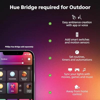 Philips Hue LED-schijnwerper voor buiten 871951438276300 Hue White Welcome Flutlicht schwarz 2300lm LED vast ingebouwd 20.5 W Warmwit - thumbnail