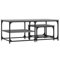 2-delige Tafeltjesset bewerkt hout grijs sonoma eikenkleurig - thumbnail