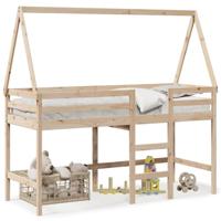 Halfhoogslaper met ladder en bedhuis grenenhout 90x200 cm - thumbnail
