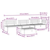 4-delige Loungeset pallet massief acaciahout - thumbnail