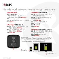 Club 3D Travel Charger 65W GaN oplader - thumbnail