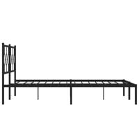 Bedframe met hoofdbord metaal zwart 193x203 cm - thumbnail