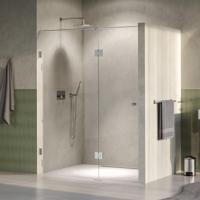 Brauer Void - Carving Nisdeur - 2-Delig - Helder Glas - 150 x 200 cm - Omkeerbaar - met Draaideur 70 cm - Aan Glas - incl. Glascoating - PVD RVS-Kleurig Geborsteld - thumbnail