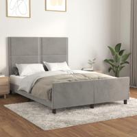 Bedframe zonder matras 140x190 cm fluweel lichtgrijs - thumbnail