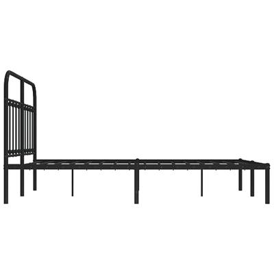 Bedframe met hoofdbord metaal zwart 140x200 cm