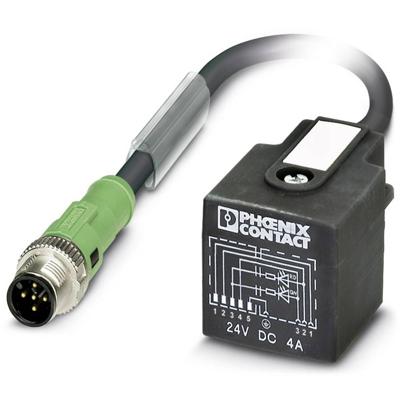 Phoenix 1435069 - kabel sac-5p-ms/3,0-pur/ad-2lsco, zwart, 3 m