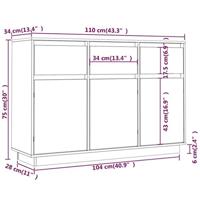 Dressoir 110x34x75 cm massief grenenhout - thumbnail