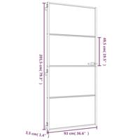 VidaXL Binnendeur smal 93x201,5 cm gehard glas en aluminium goudkleur - thumbnail