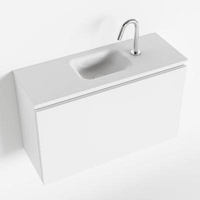 MONDIAZ OLAN 80cm toiletmeubel talc. LEX wastafel talc midden 1 kraangat MONDIAZ OLAN 80cm toiletmeubel talc. LEX wastafel talc midden 1 kraangat