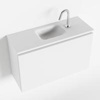 MONDIAZ OLAN 80cm toiletmeubel talc. LEX wastafel talc midden 1 kraangat - thumbnail