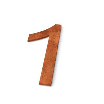 Nummer 1 Model: Huisnummer Cortenstaal Geroba - Geroba