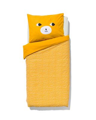 HEMA Peuterdekbedovertrek 120x150cm zacht katoen beer (geel)