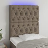 Hoofdbord LED 80x7x118/128 cm stof taupe - thumbnail
